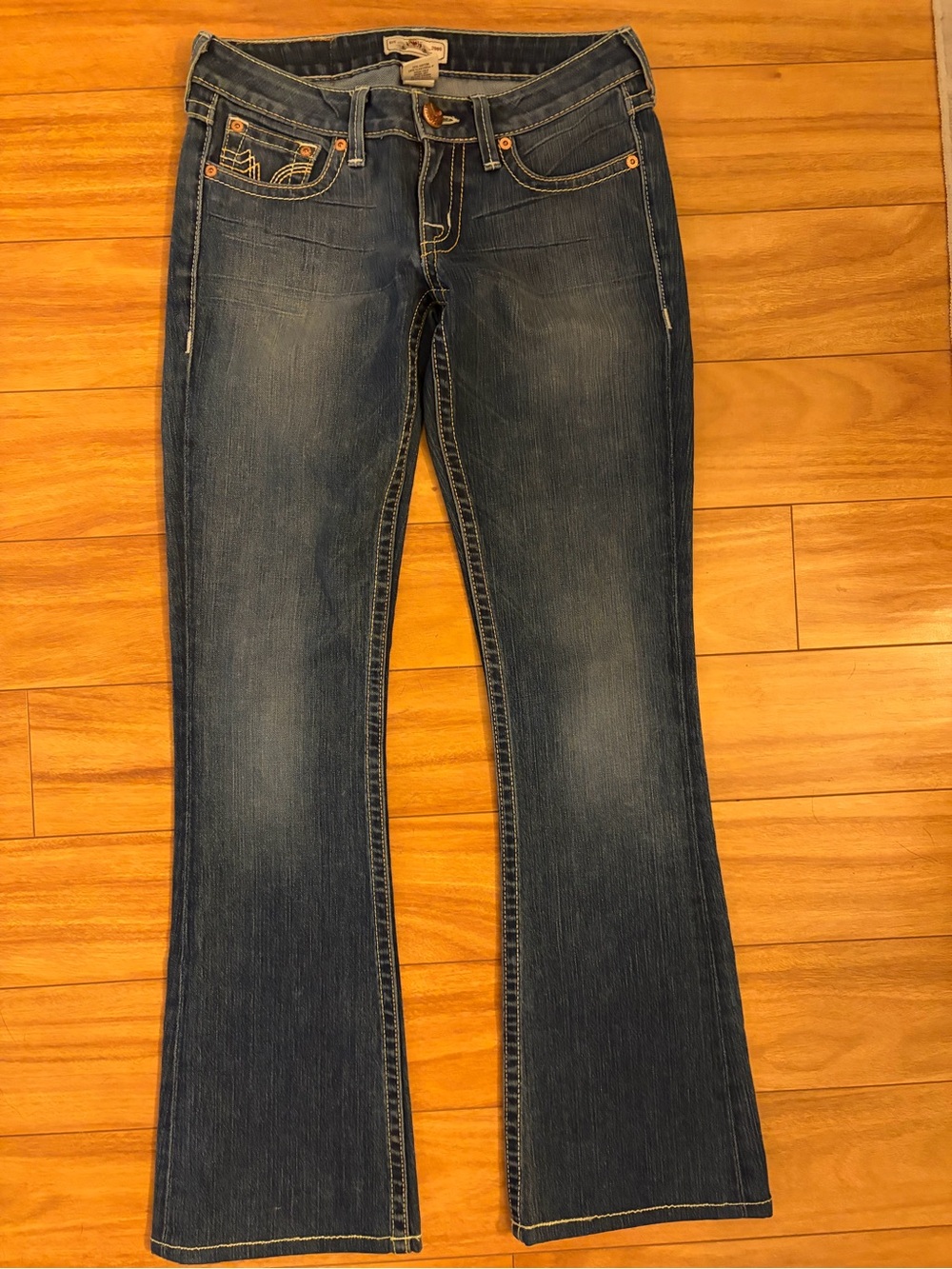 PRVCY Dark Blue Flare Jeans y2k